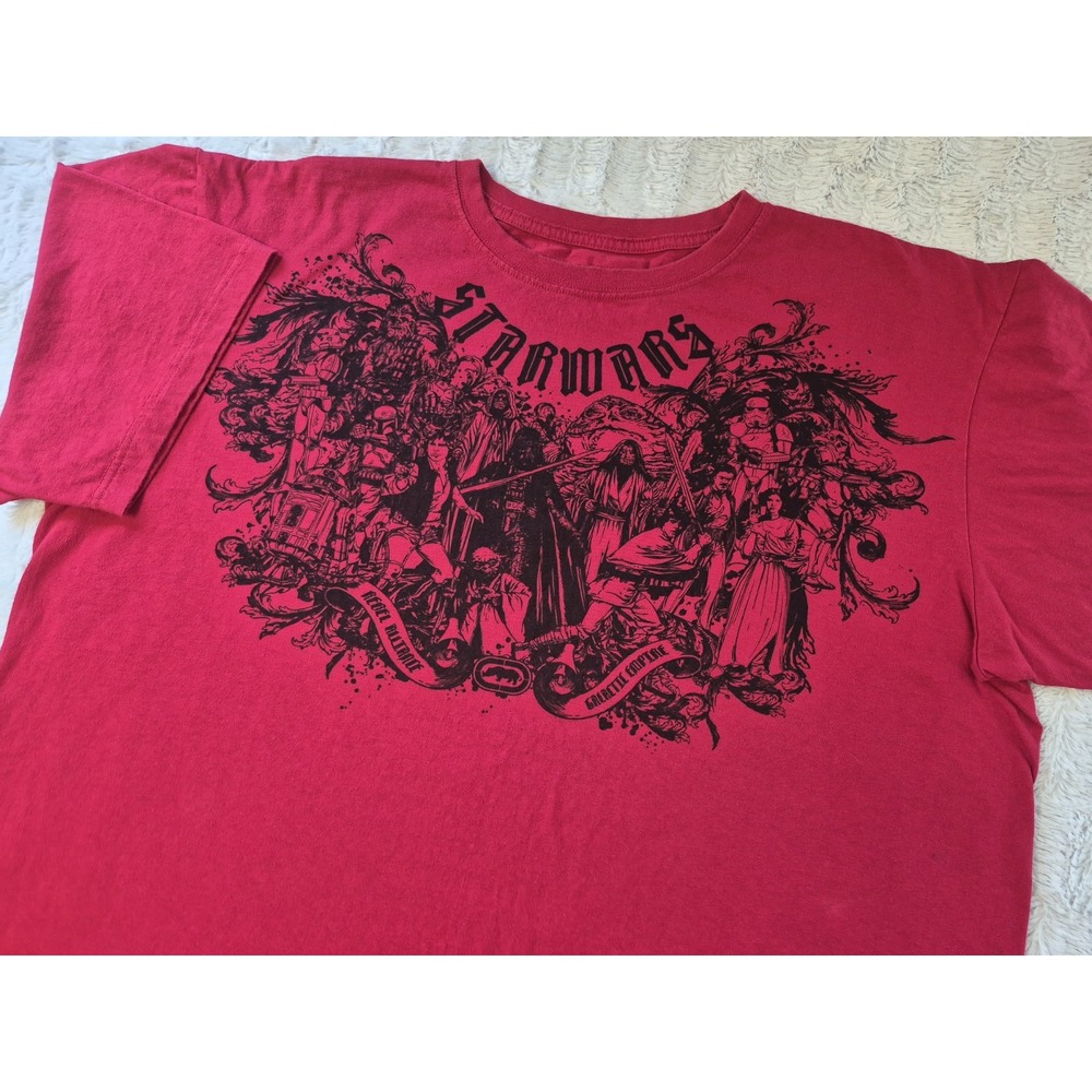 Vintage 2008 Star Wars Ecko UNLTD T Shirt Men's 3XL Red Collage Darth Vader Y2K